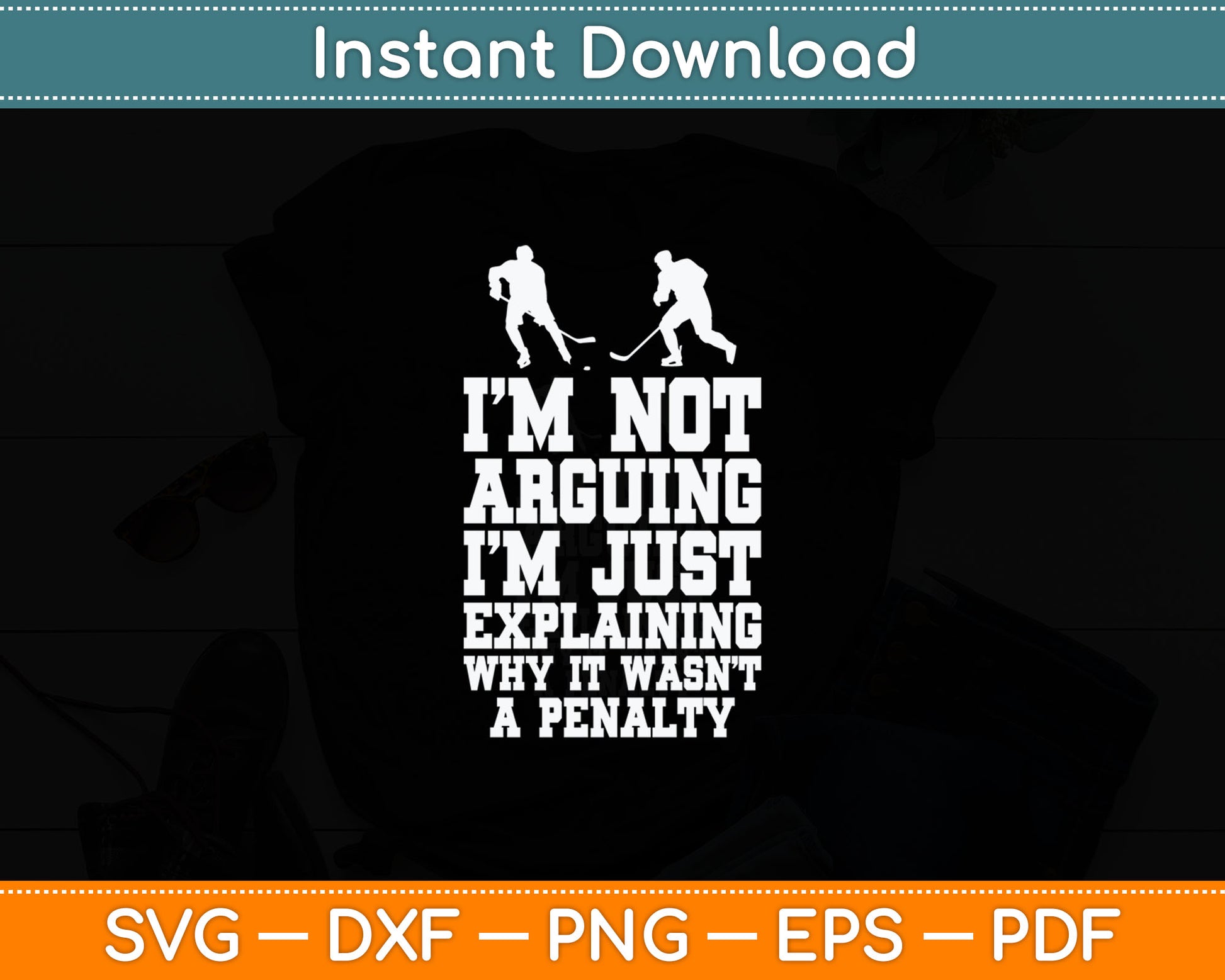 Ice Hockey Player Arguing Penalty Forward Defensemen Funny Svg Digital Cutting File