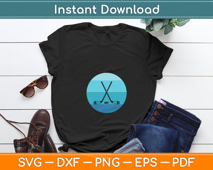 Ice Hockey Stick Hockey Sport Retro Vintage Ocean Water Svg Digital Cutting File