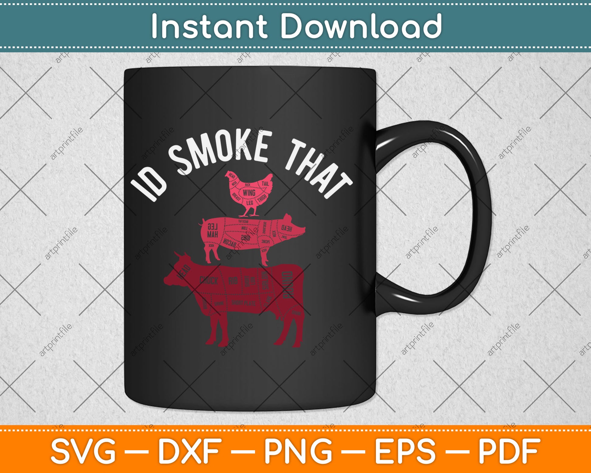 Id Smoke That Barbecue Svg Digital Cutting File