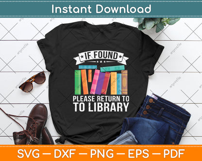 If Found Please Return To Library Svg Digital Cutting File