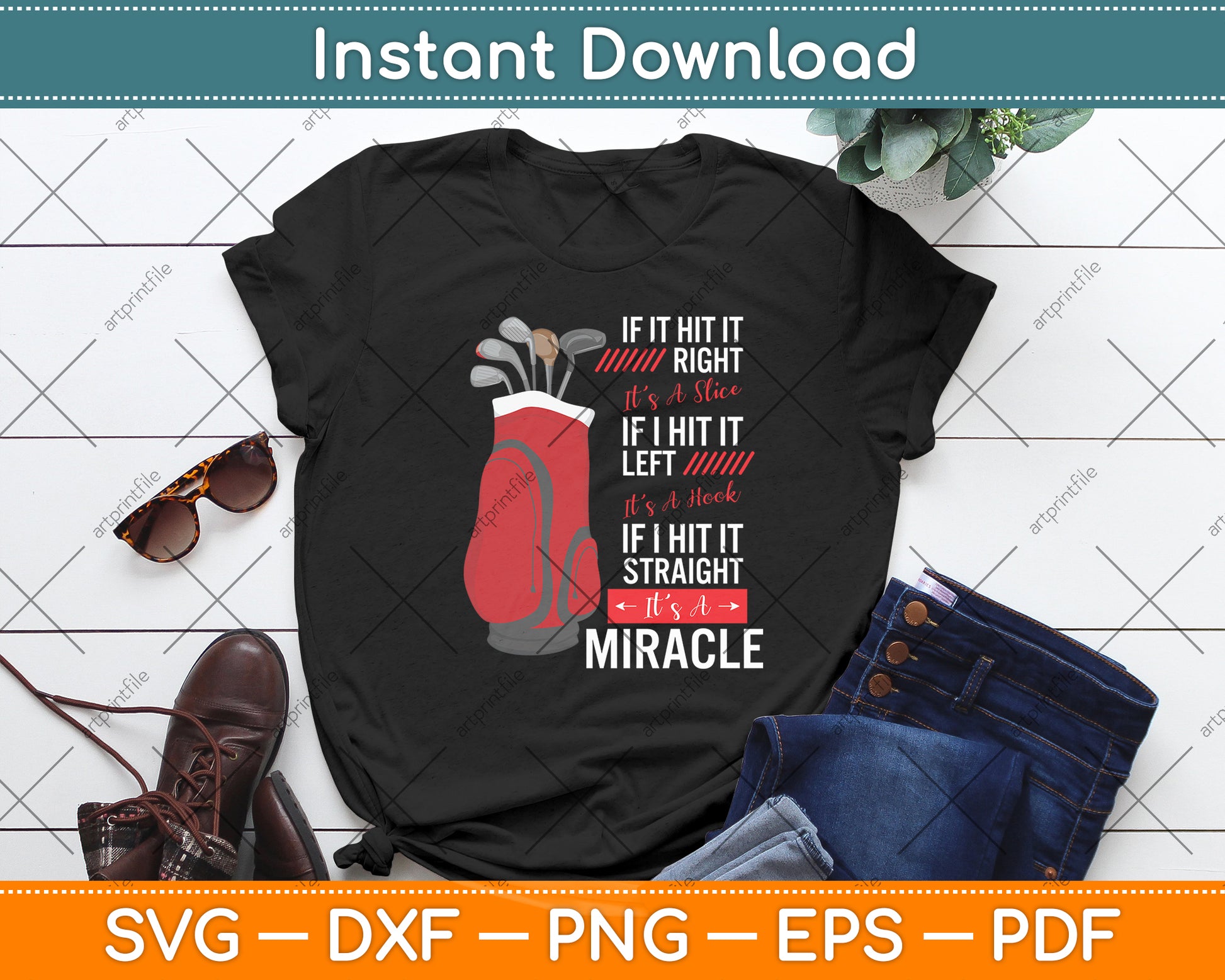 Funny Golfing Golfer Quote - If I Hit It Right It's A Slice Svg Digital Cutting File