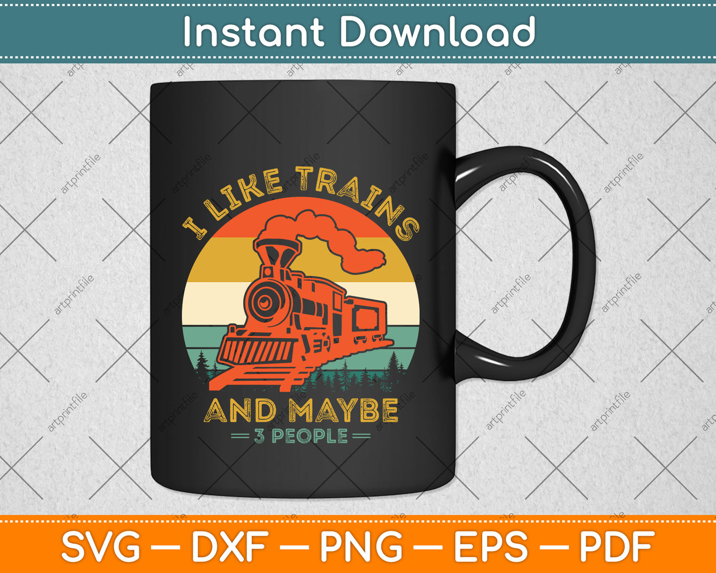 I like Trains Railroad Collector Model Train Funny Svg Png Dxf Digital Cutting File