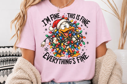 I'm Fine Everything Is Fine Duck Christmas PNG