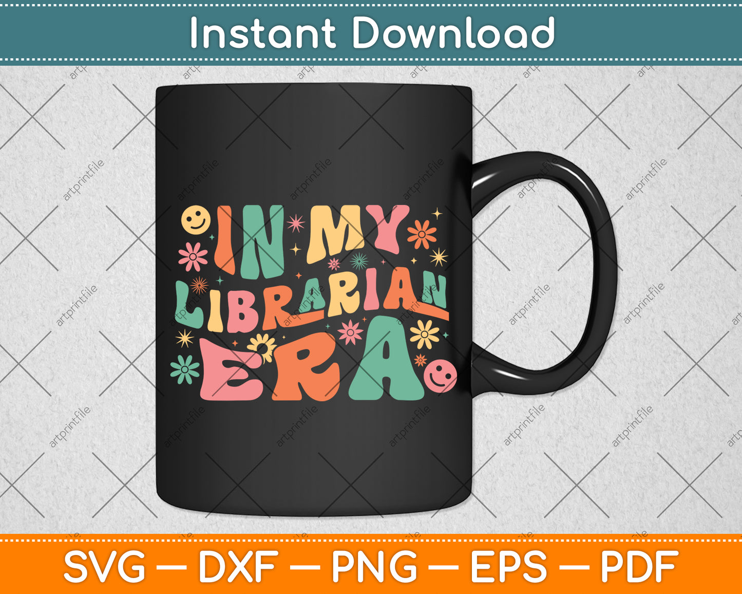 In My Librarian Era Retro Librarian Funny Svg Digital Cutting File