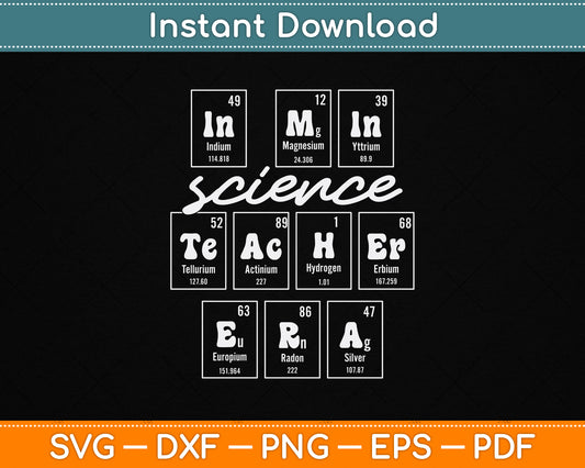 In My Science Teacher Era Funny Science Teacher SVG Digital Cutting File