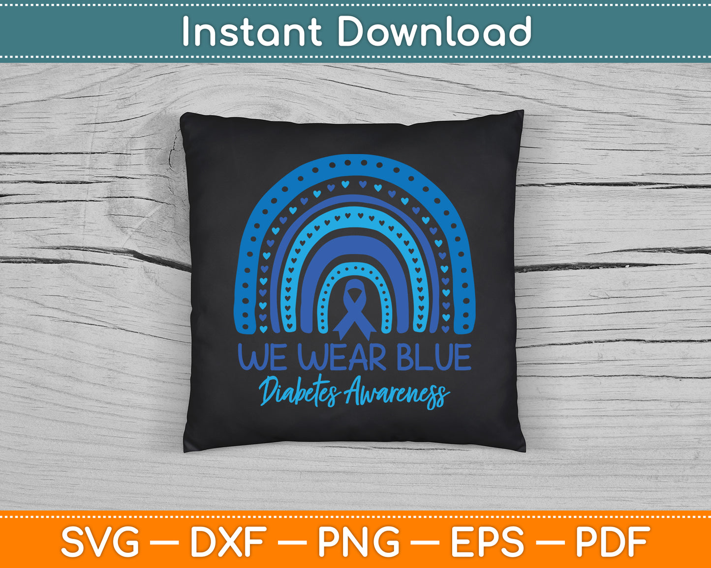 In November We Wear Blue Diabetes Awareness SVG Digital Cutting File