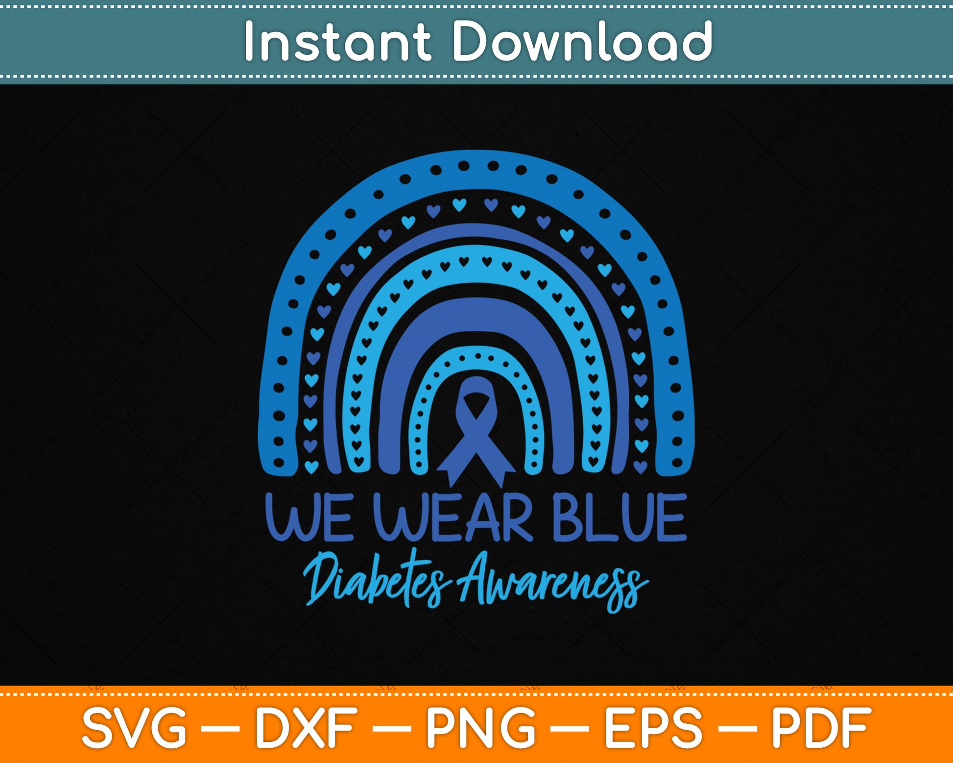 In November We Wear Blue Diabetes Awareness SVG Digital Cutting File