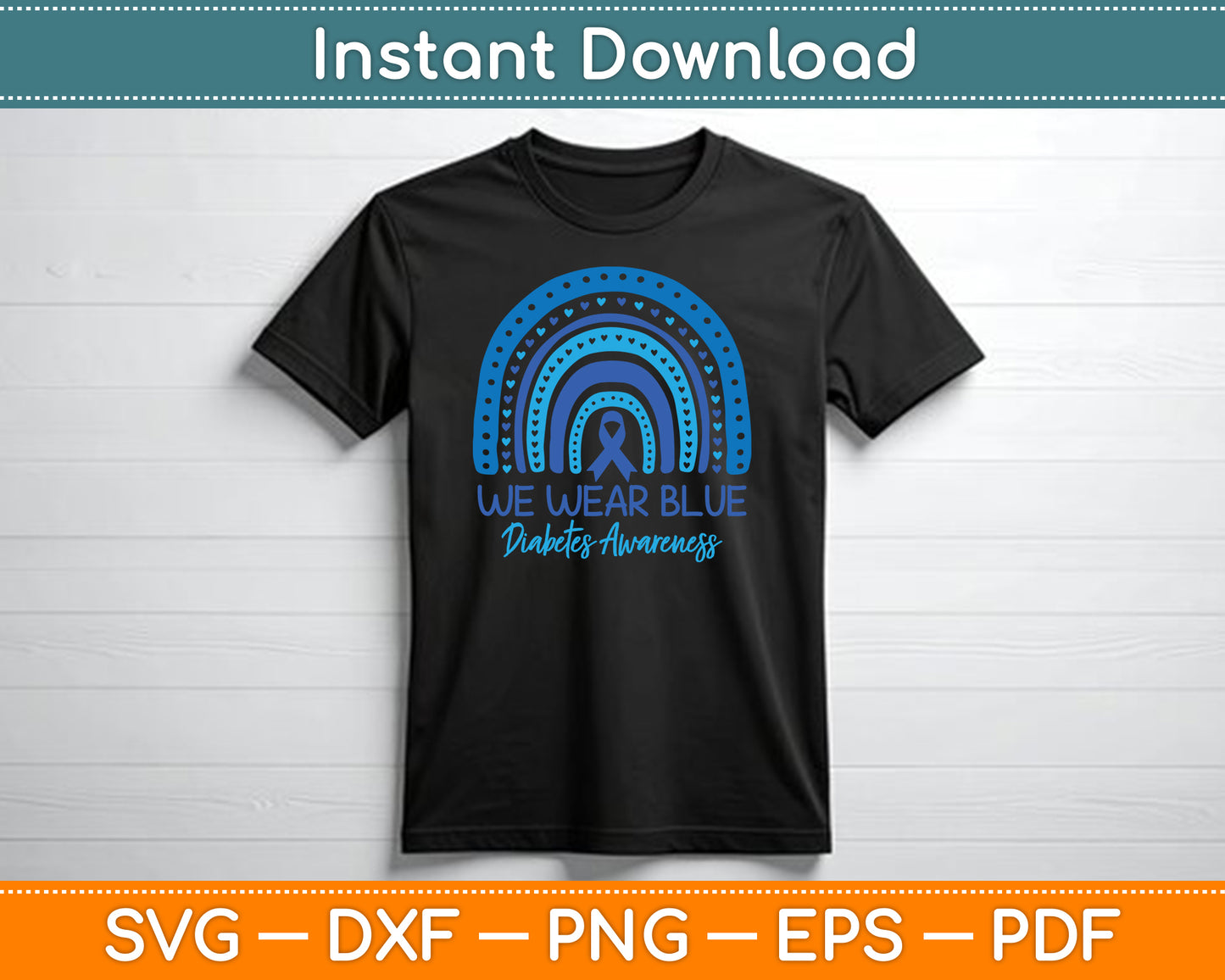 In November We Wear Blue Diabetes Awareness SVG Digital Cutting File