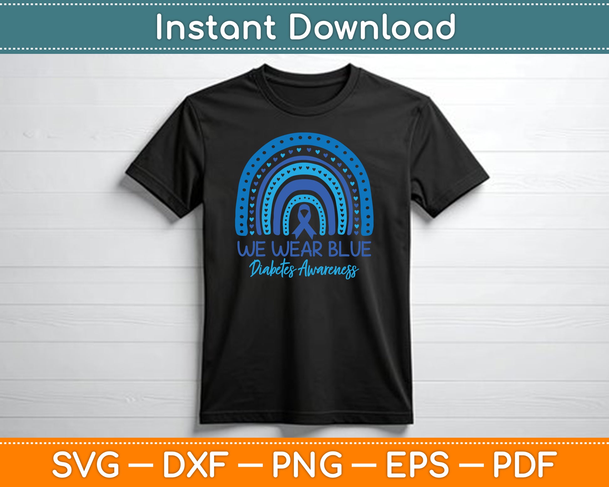 In November We Wear Blue Diabetes Awareness SVG Digital Cutting File