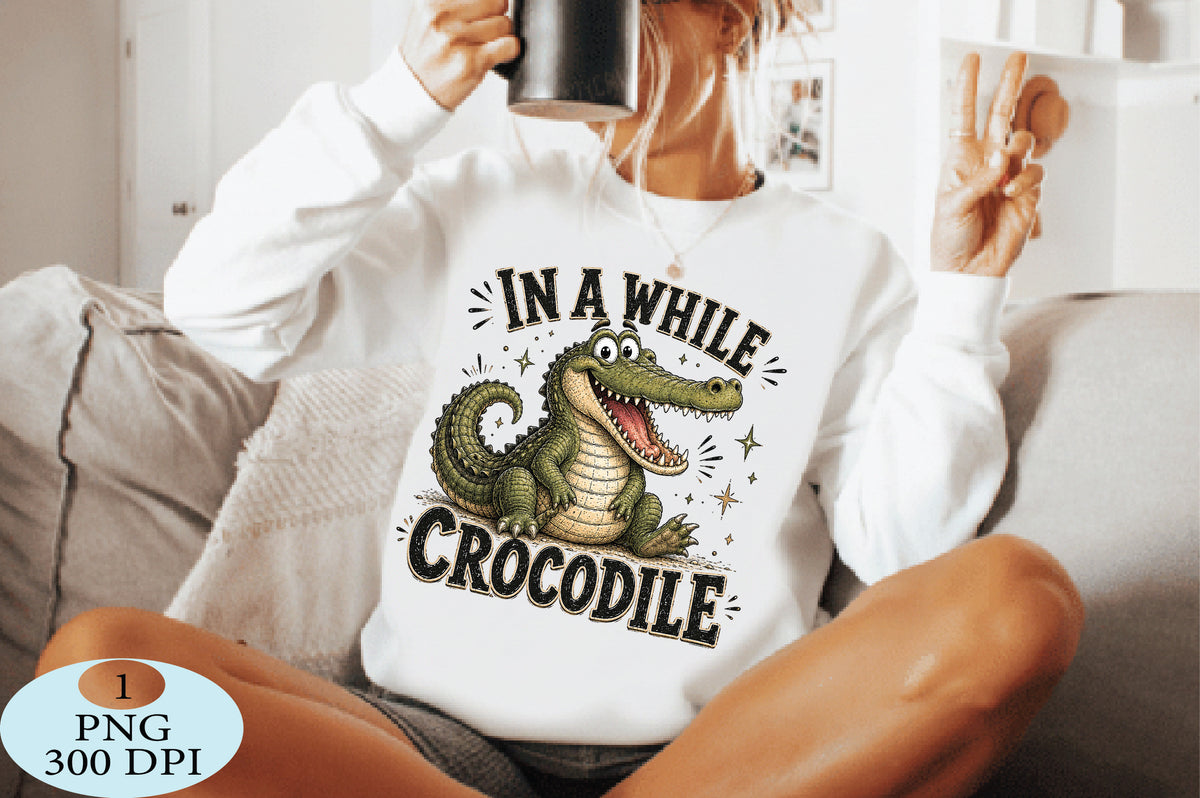 In A While Crocodile Halloween PNG