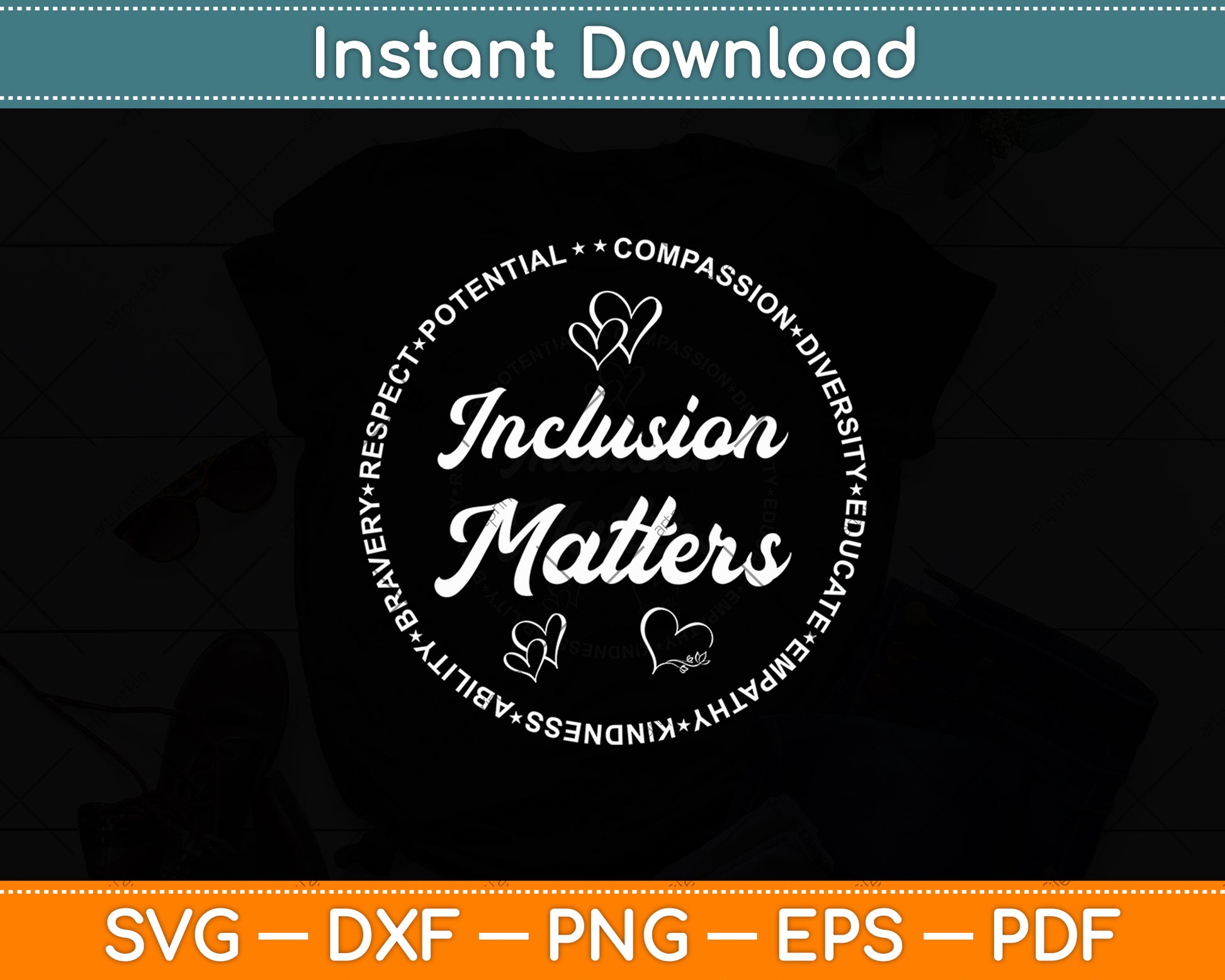 Inclusion Matters Autism Awareness Svg Digital Cutting File