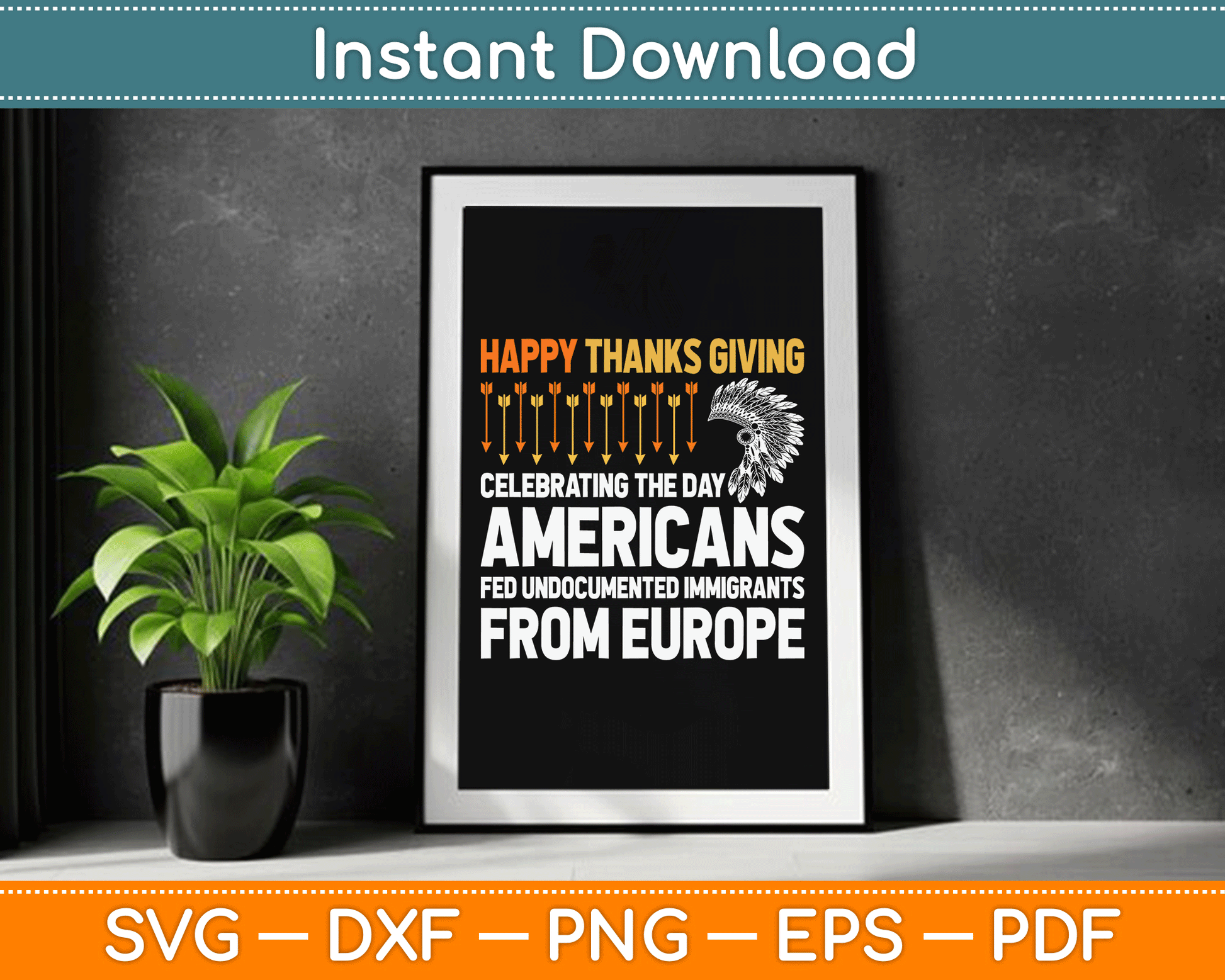 Indigenous People Thanksgiving American Immigrant SVG Digital Cutting File