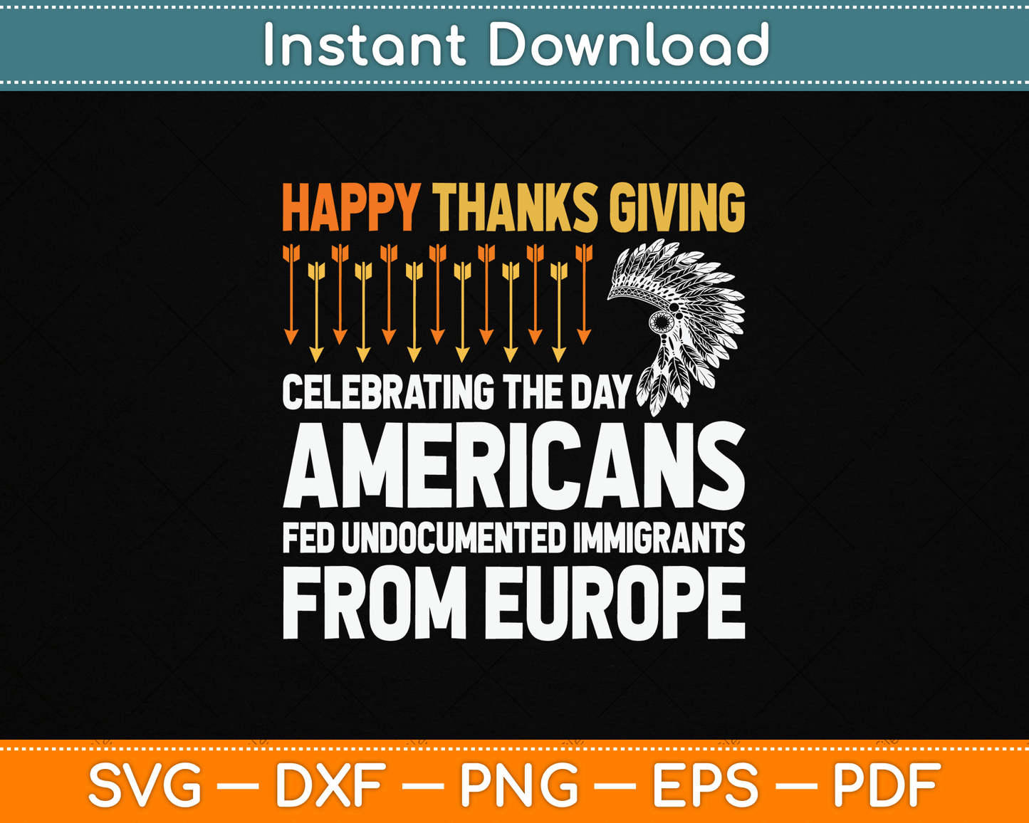 Indigenous People Thanksgiving American Immigrant SVG Digital Cutting File