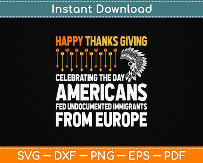 Indigenous People Thanksgiving American Immigrant SVG Digital Cutting File