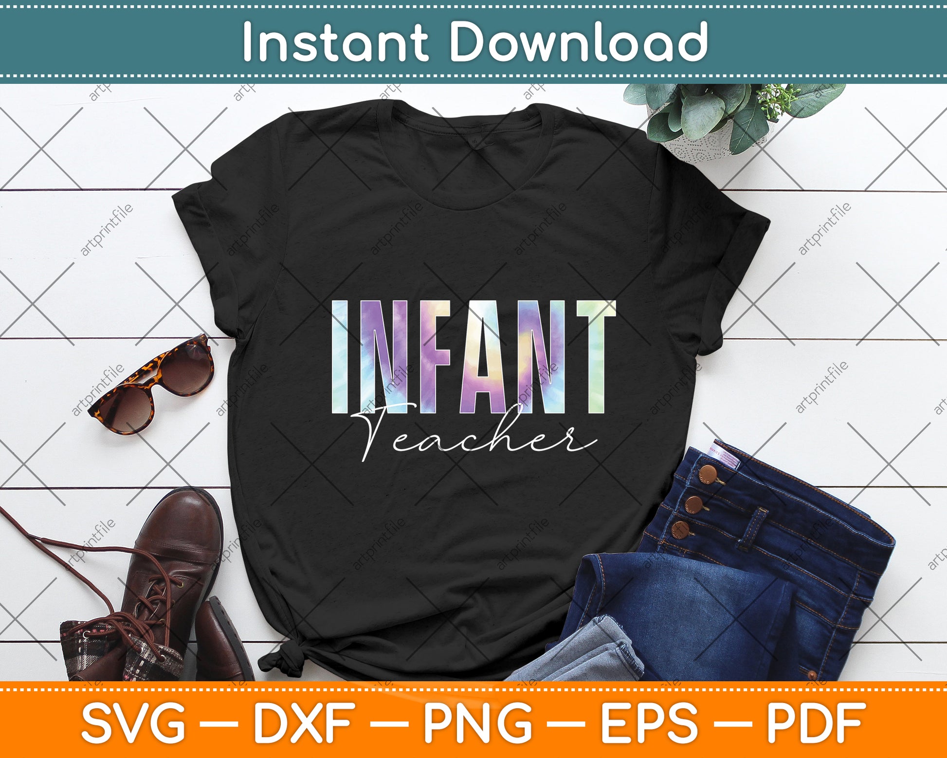 Infant Teacher Tie Dye Back To School Svg Digital Cutting File