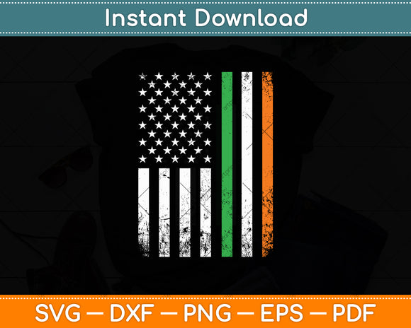 Irish American Flag St Patricks Day Svg Digital Cutting File