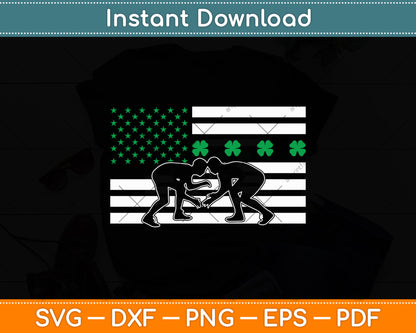 Irish American Flag Wrestling St Patrick's Day Svg Digital Cutting File