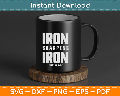 Iron Sharpens Iron Christian Men Camo Scripture Gym Workout SVG Digital Cutting File