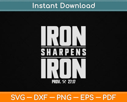 Iron Sharpens Iron Christian Men Camo Scripture Gym Workout SVG Digital Cutting File