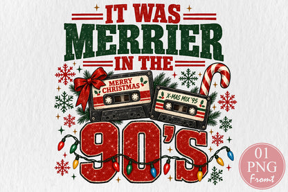 Merry in the 90s Christmas PNG