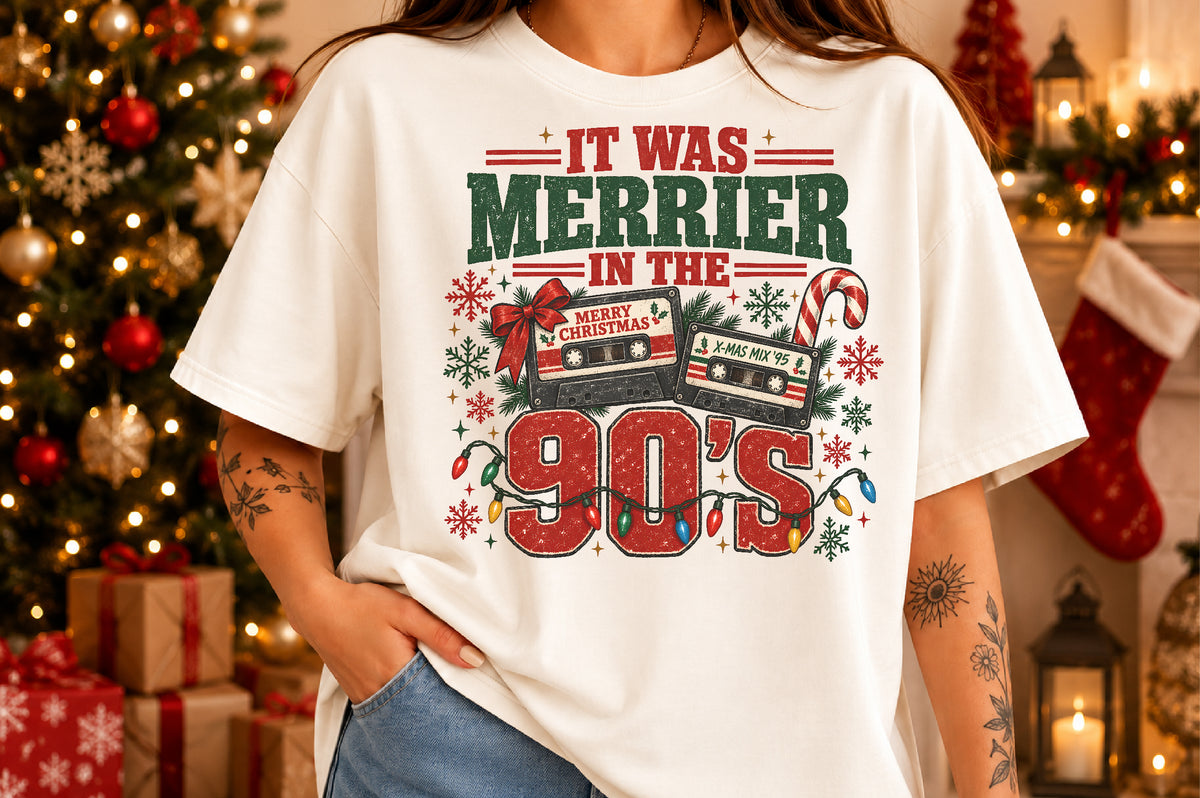 Merry in the 90s Christmas PNG