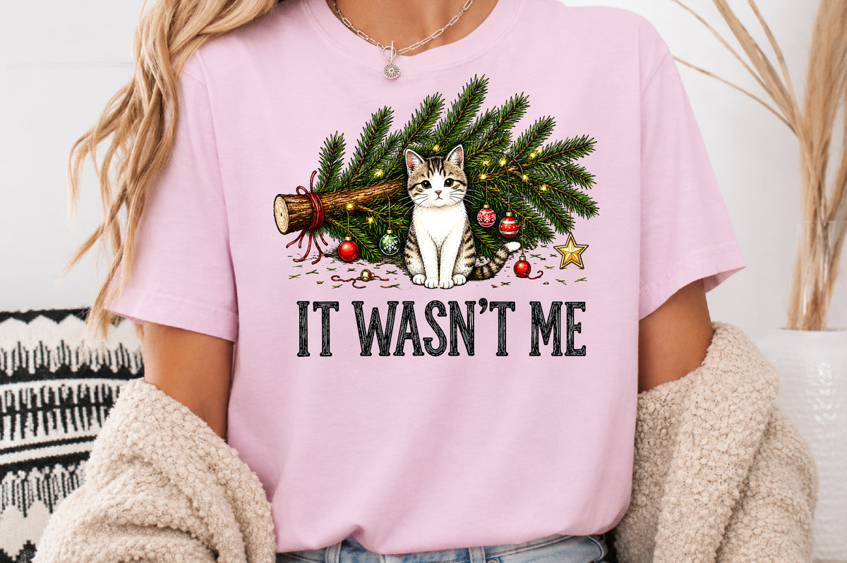 It Wasn't Me Funny Christmas Cat PNG Sublimation Design