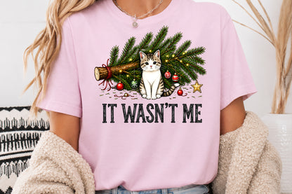 It Wasn't Me Funny Christmas Cat PNG Sublimation Design