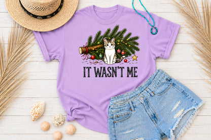 It Wasn't Me Funny Christmas Cat PNG Sublimation Design