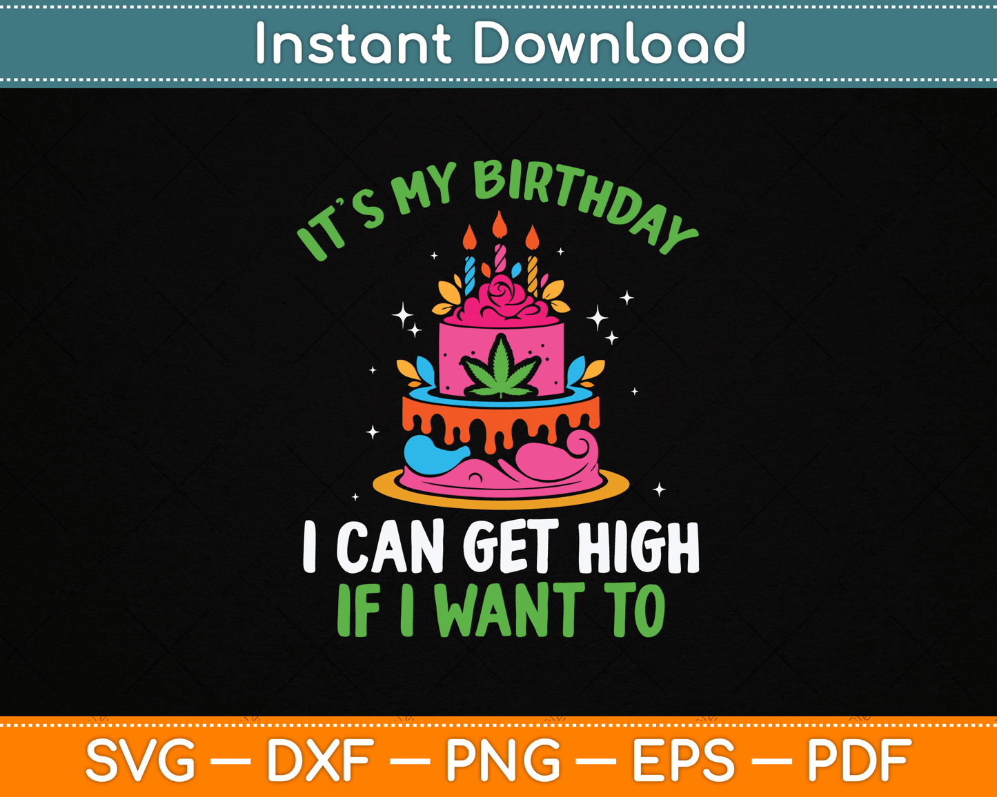 It’s My Birthday I Can Get High If I Want To Funny Marijuana SVG Digital Cutting File