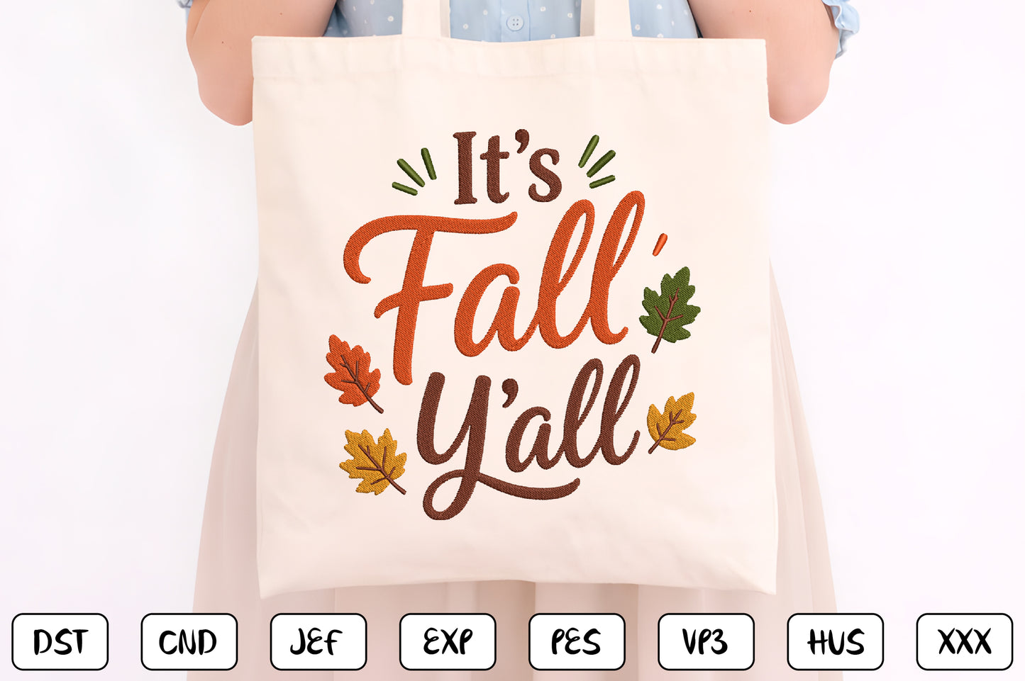 It’s Fall Y’all Embroidery Design, Cute Fall Machine Embroidery Pattern, Autumn Embroidery Design