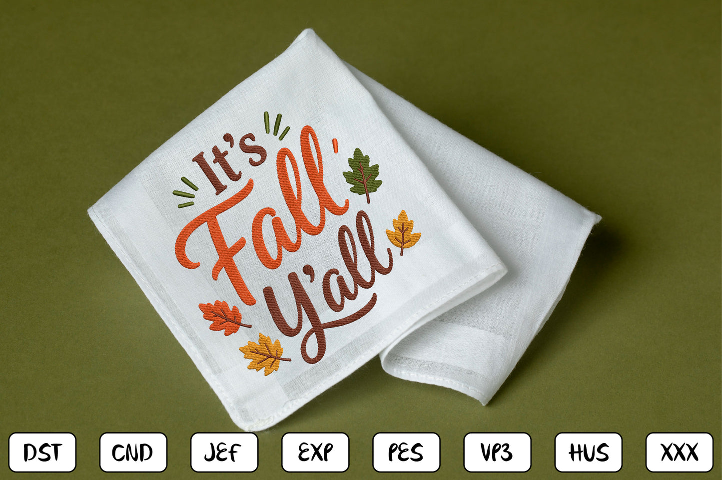 It’s Fall Y’all Embroidery Design, Cute Fall Machine Embroidery Pattern, Autumn Embroidery Design
