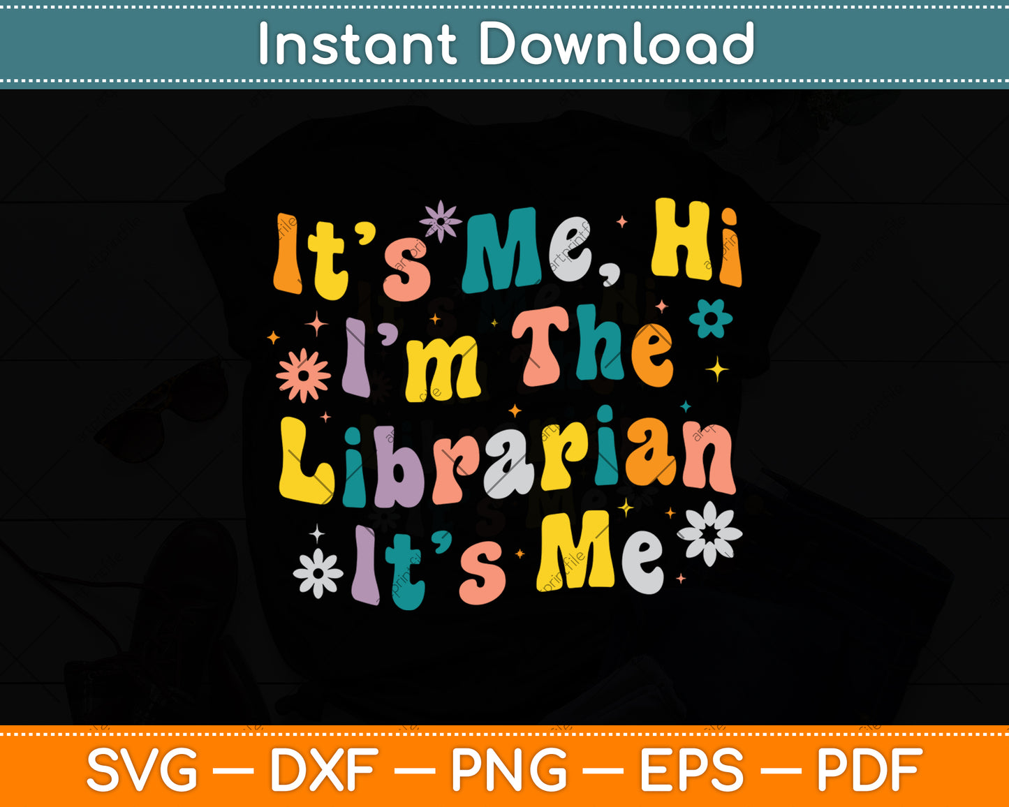 It’s Me Hi I'm The Librarian It’s Me Funny Reading Book Svg Digital Cutting File