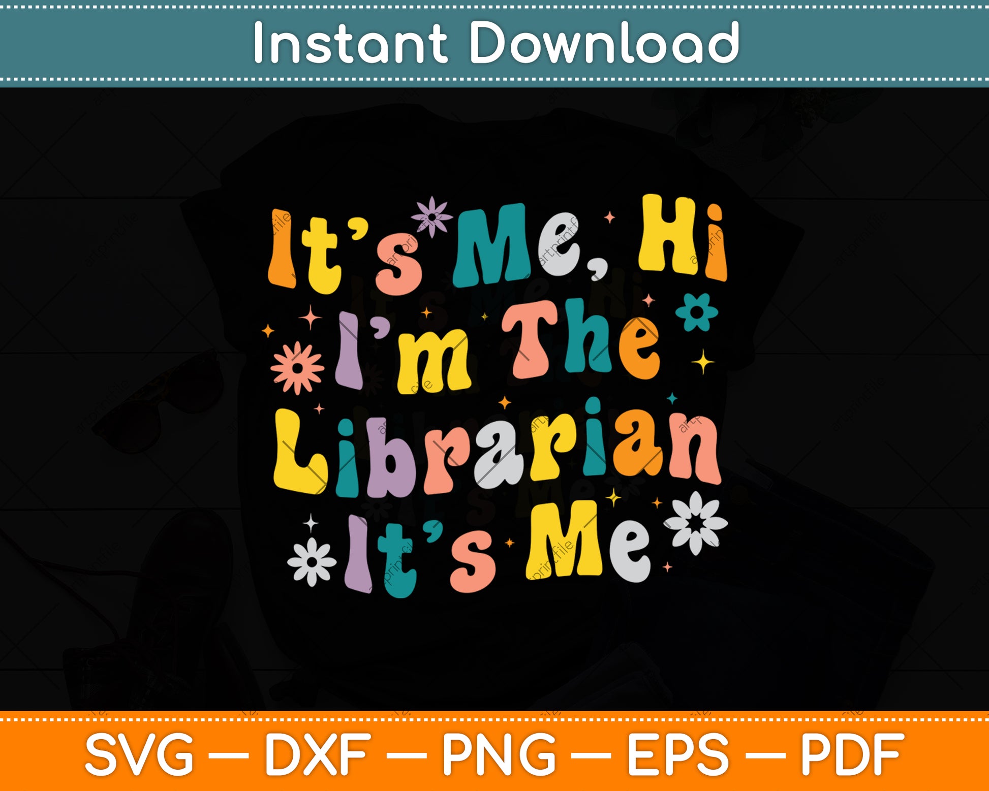 It’s Me Hi I'm The Librarian It’s Me Funny Reading Book Svg Digital Cutting File