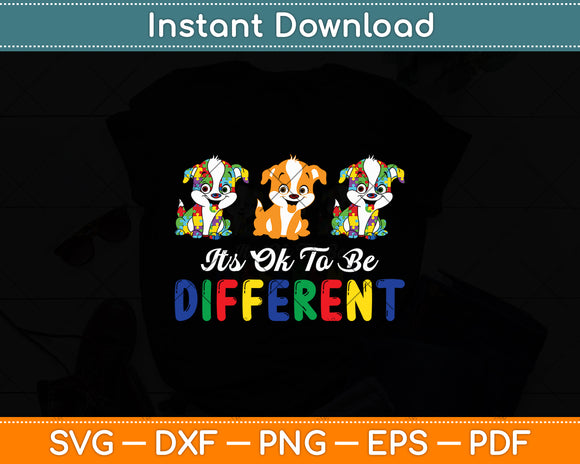 It's Ok To Be Different Funny Dog Corgi Autism Awareness Svg Digital Cutting File