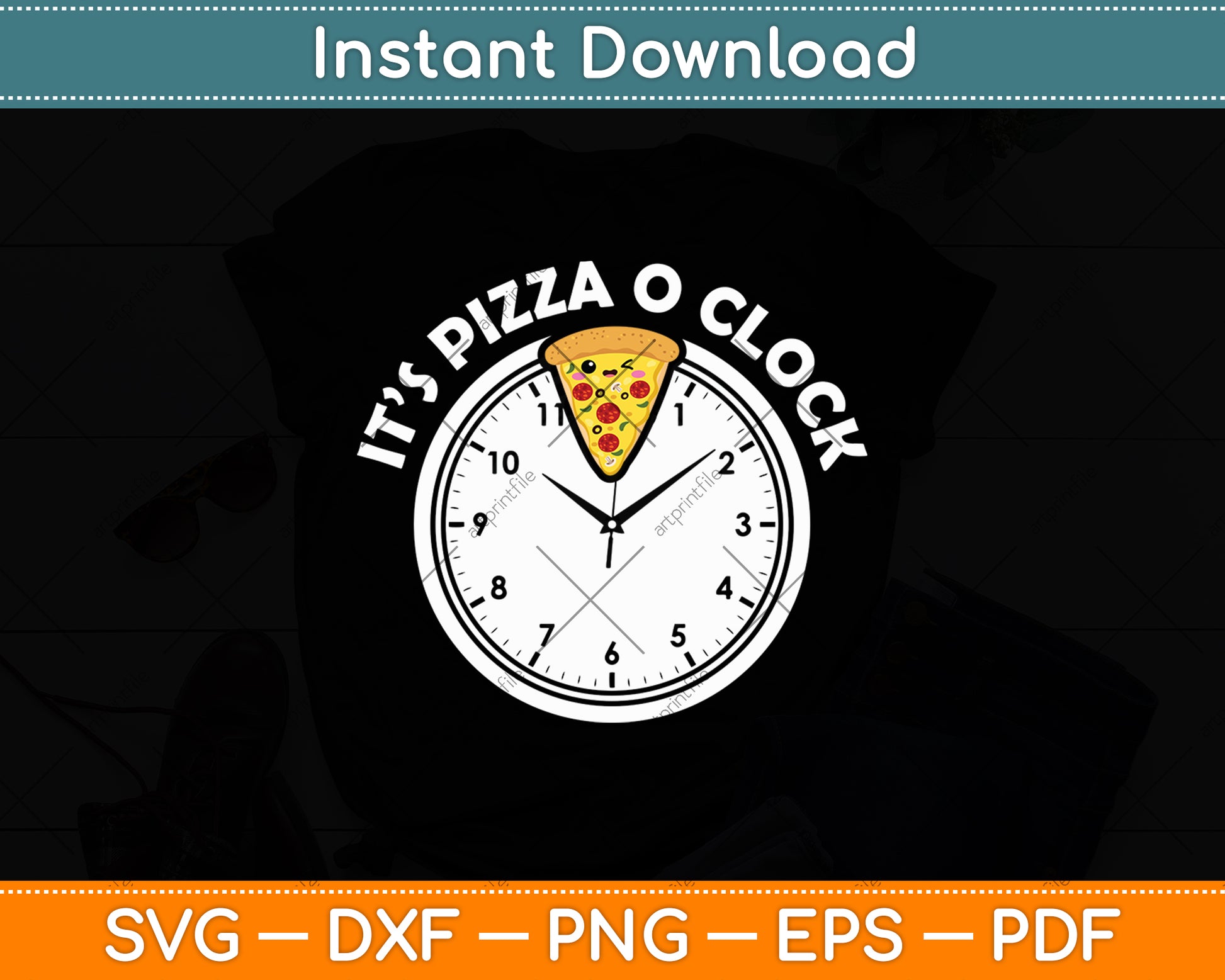 It's Pizza O Clock Pizza Lover Svg Digital Cutting File