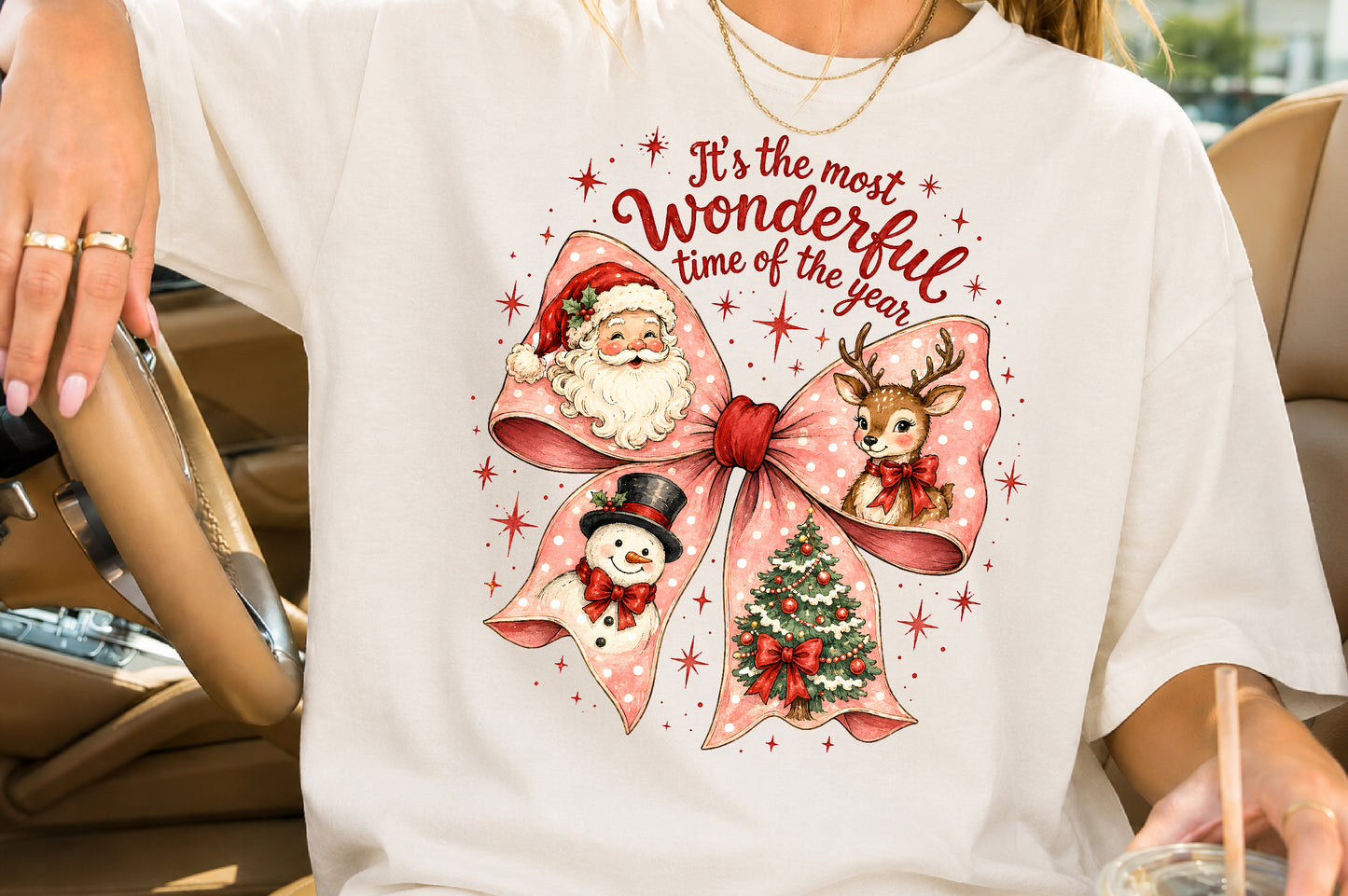 It’s The Most Wonderful Time Of The Year Christmas Bow PNG