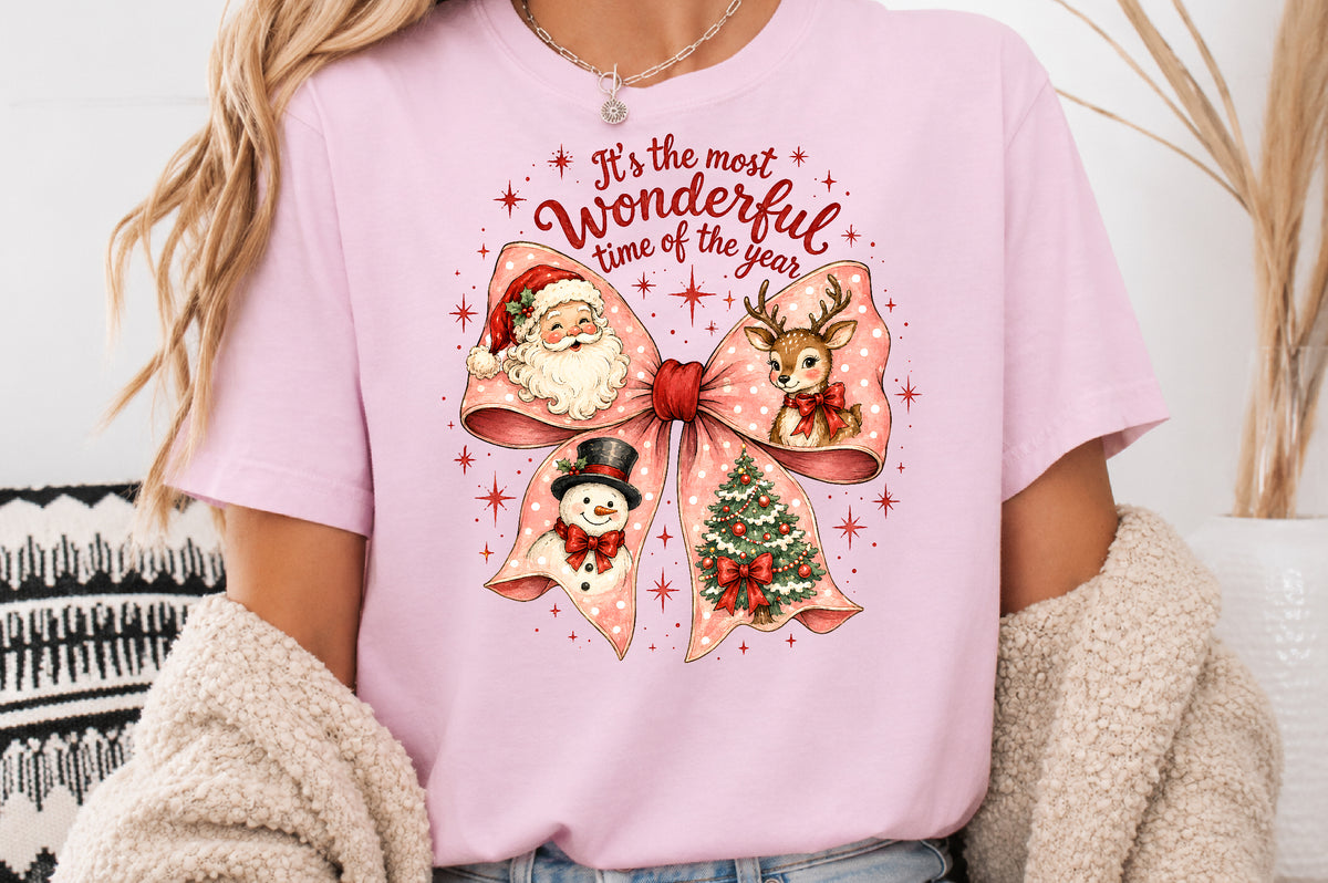 It’s The Most Wonderful Time Of The Year Christmas Bow PNG