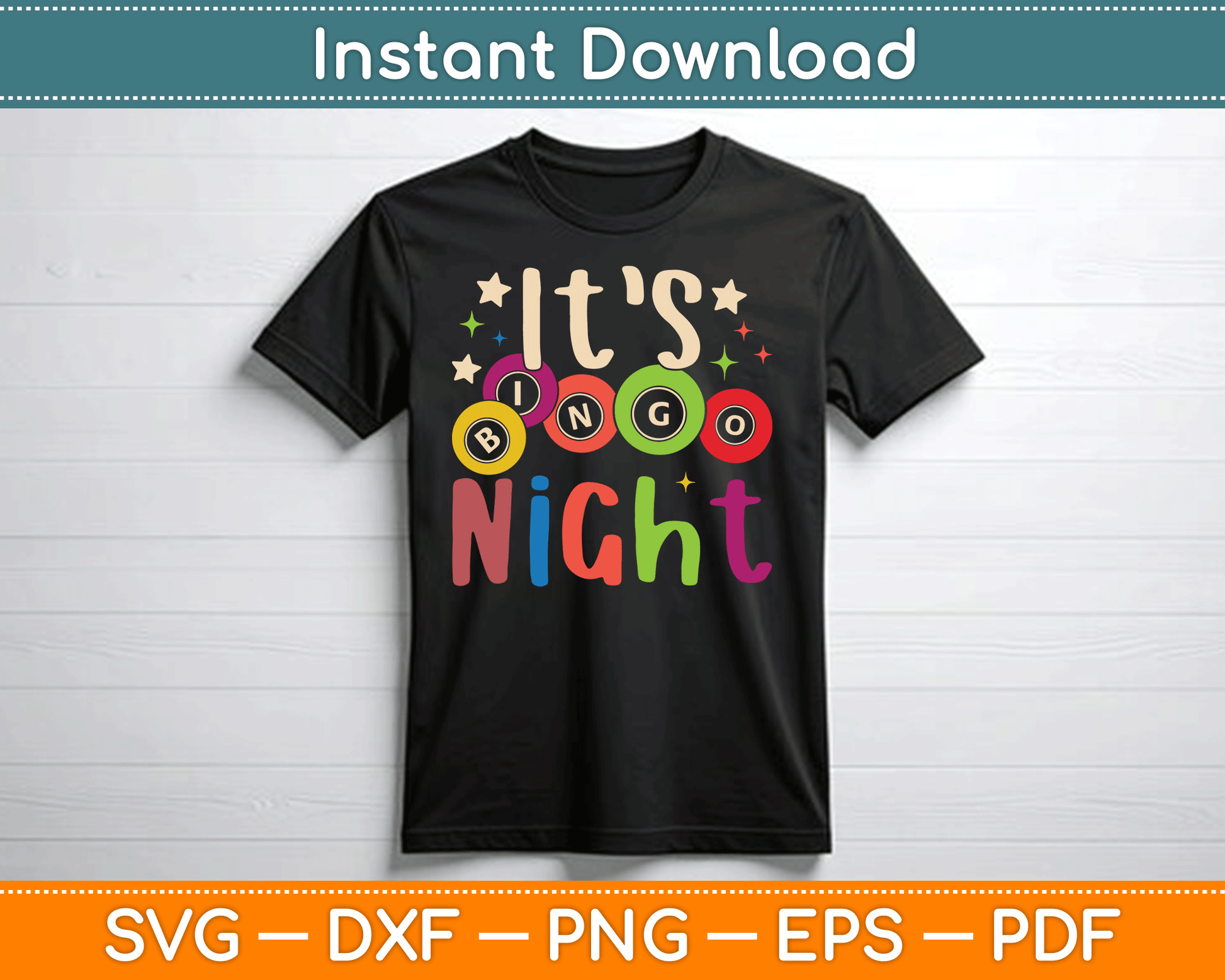 It's Bingo Night Bingo Player Gift Gambling Lottery Bingo SVG Digital Cutting File