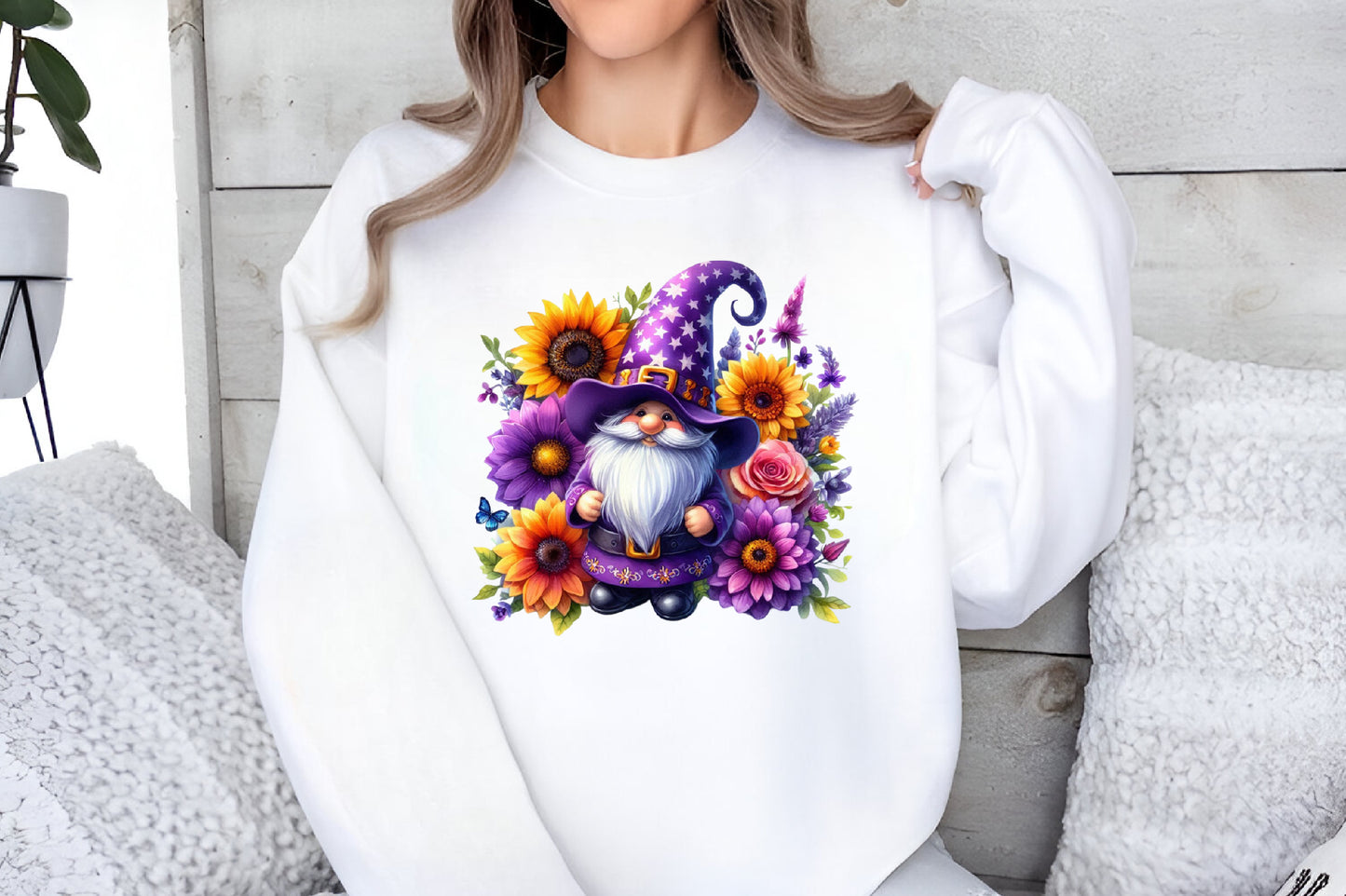 Halloween Purple Gnome PNG Cute Witch Hat Gnome Sublimation