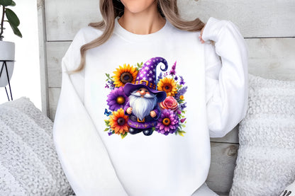 Halloween Purple Gnome PNG Cute Witch Hat Gnome Sublimation