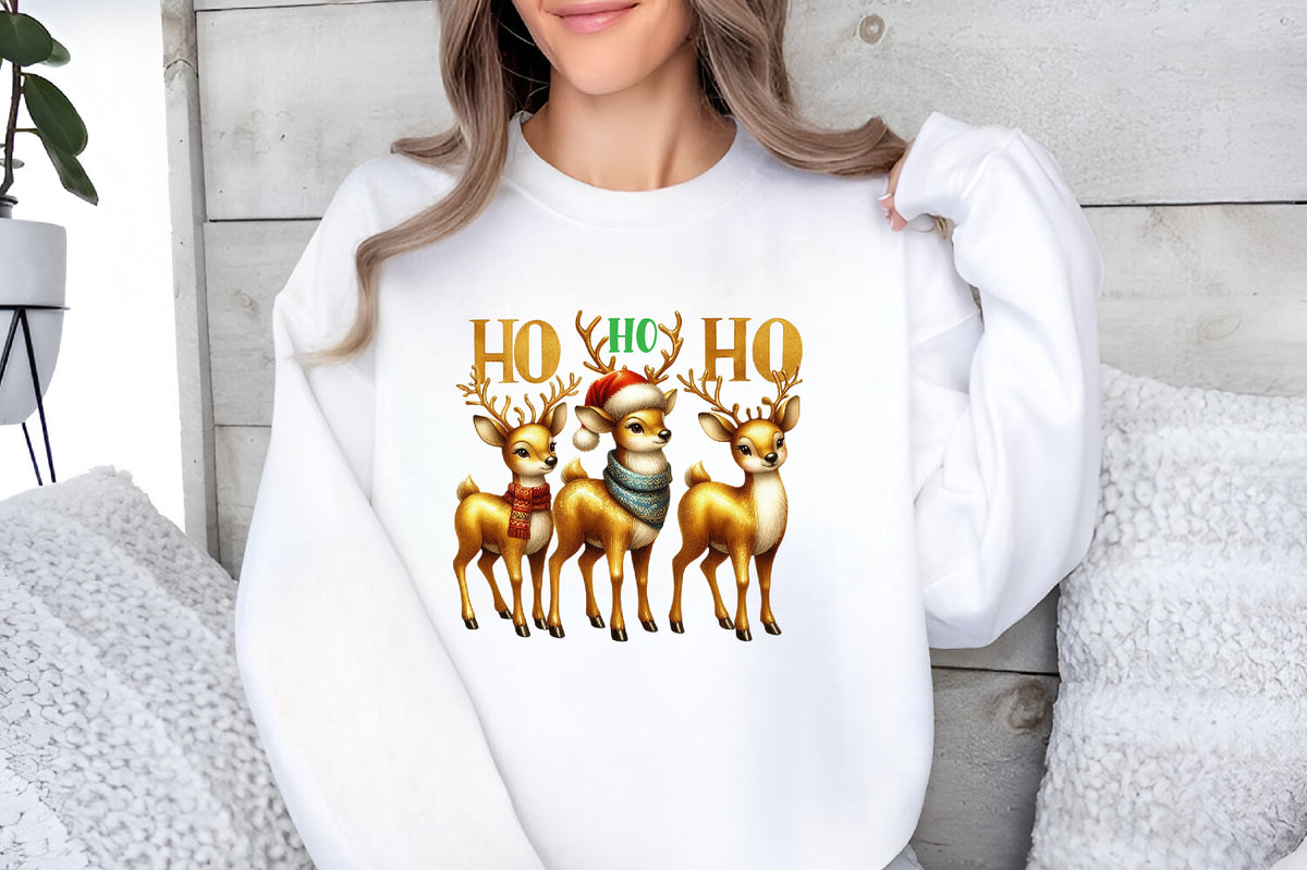 Christmas Reindeer PNG Clipart Ho Ho Ho Watercolor Deer Holiday Design