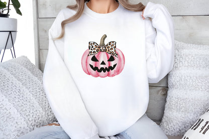 22 Halloween Pink Pumpkin PNG Bundle Leopard Bow Jack O Lantern Clipart