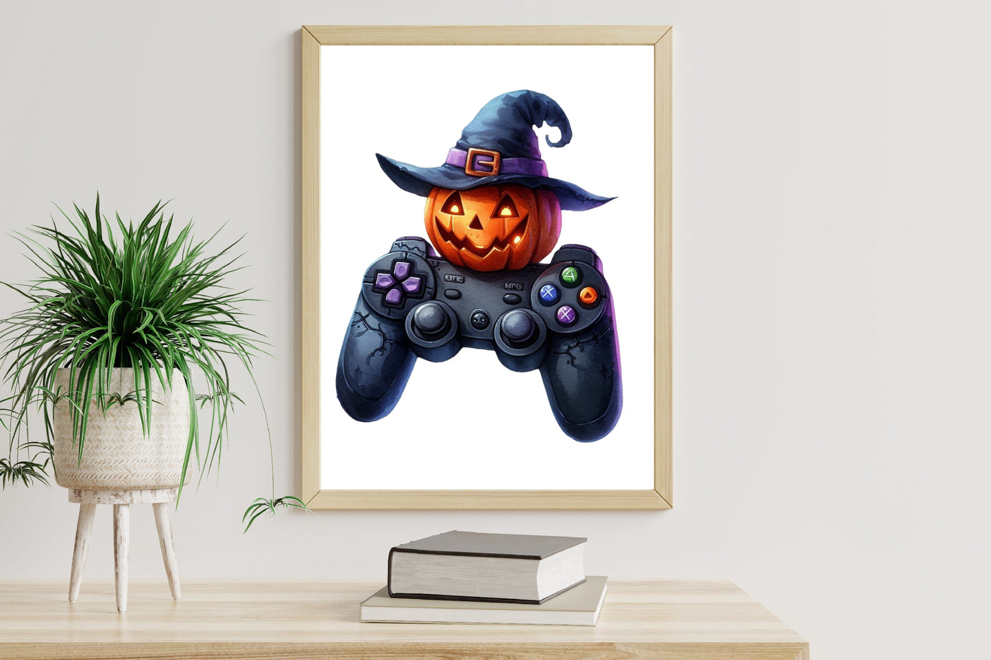 21 Watercolor Halloween Gaming Controller PNG Bundle Gamer Spooky Game Clipart