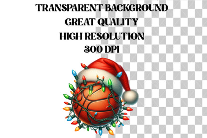 Watercolor Christmas Sports Balls Clipart PNG Bundle | Cute Holiday Basketball, Soccer & Baseball Designs