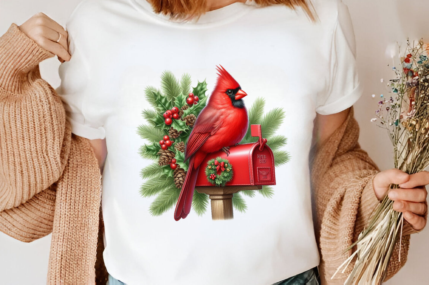 Watercolor Christmas Red Cardinal Clipart PNG Bundle | Winter Cardinal Birds & Holiday Decor