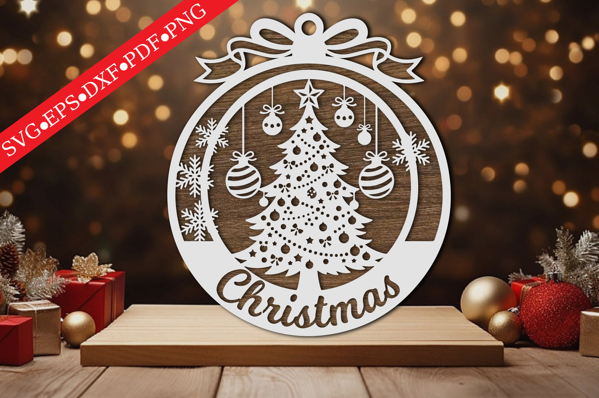 Christmas Tree Ornament Laser Cut SVG