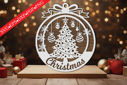 Christmas Tree Ornament Laser Cut SVG