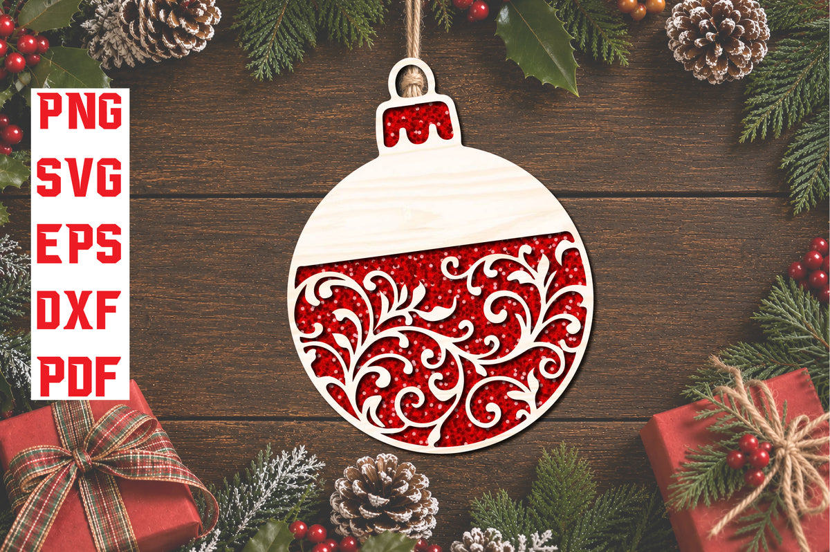 Christmas Bauble Laser Cut SVG