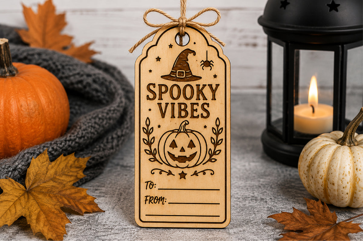 Spooky Vibes Halloween Gift Tag SVG