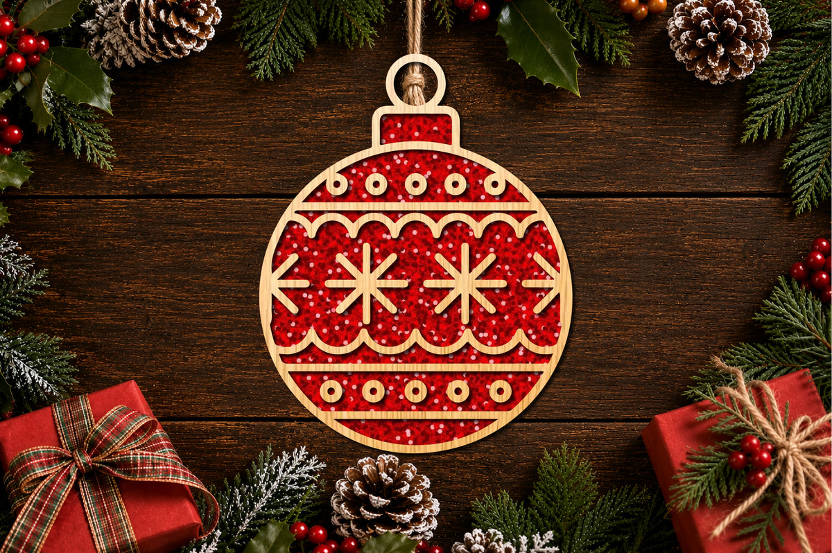 Christmas Bauble Ornament Laser Cut SVG